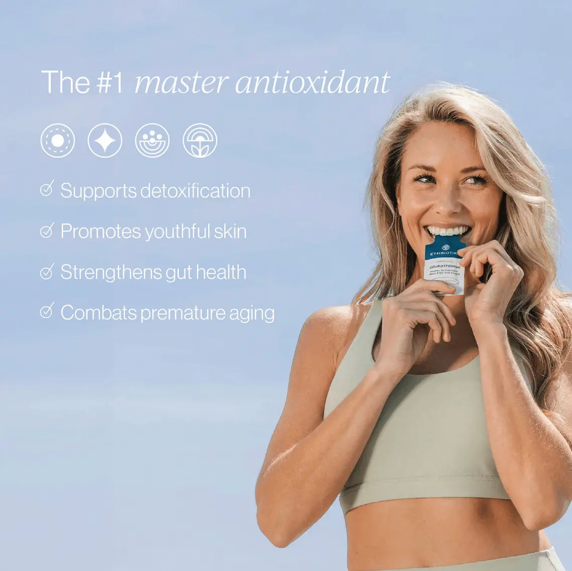 Liposomal Glutathione - Cymbiotika supports detoxification and combats aging while promoting gut health.