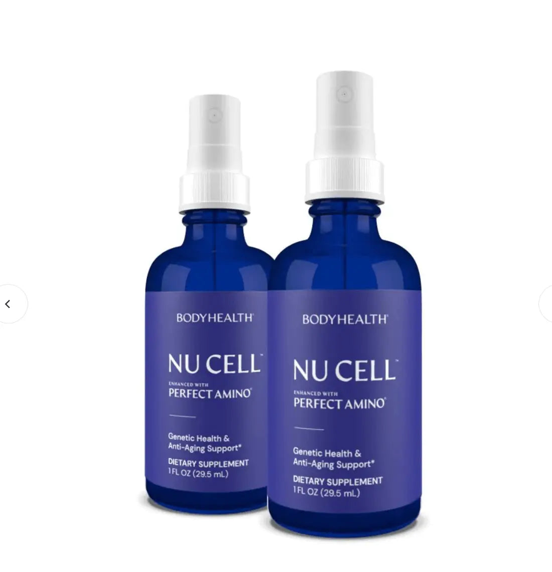 Understanding NOT CELL Technology: NU CELL spray bottles for genetic health and anti-aging support.
