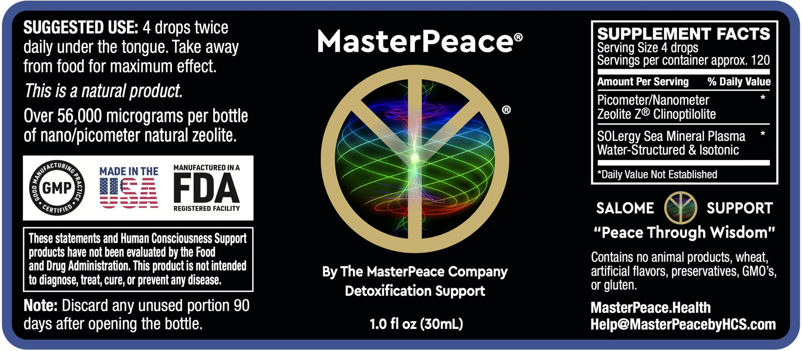 MasterPeace • Zeolite & Marine Sea Plasma - Sent from Australia