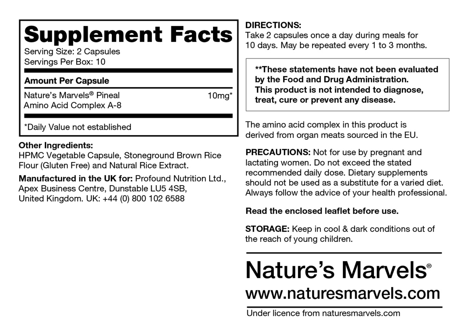 Pineal Bioregulator (Nature’s Marvels™)