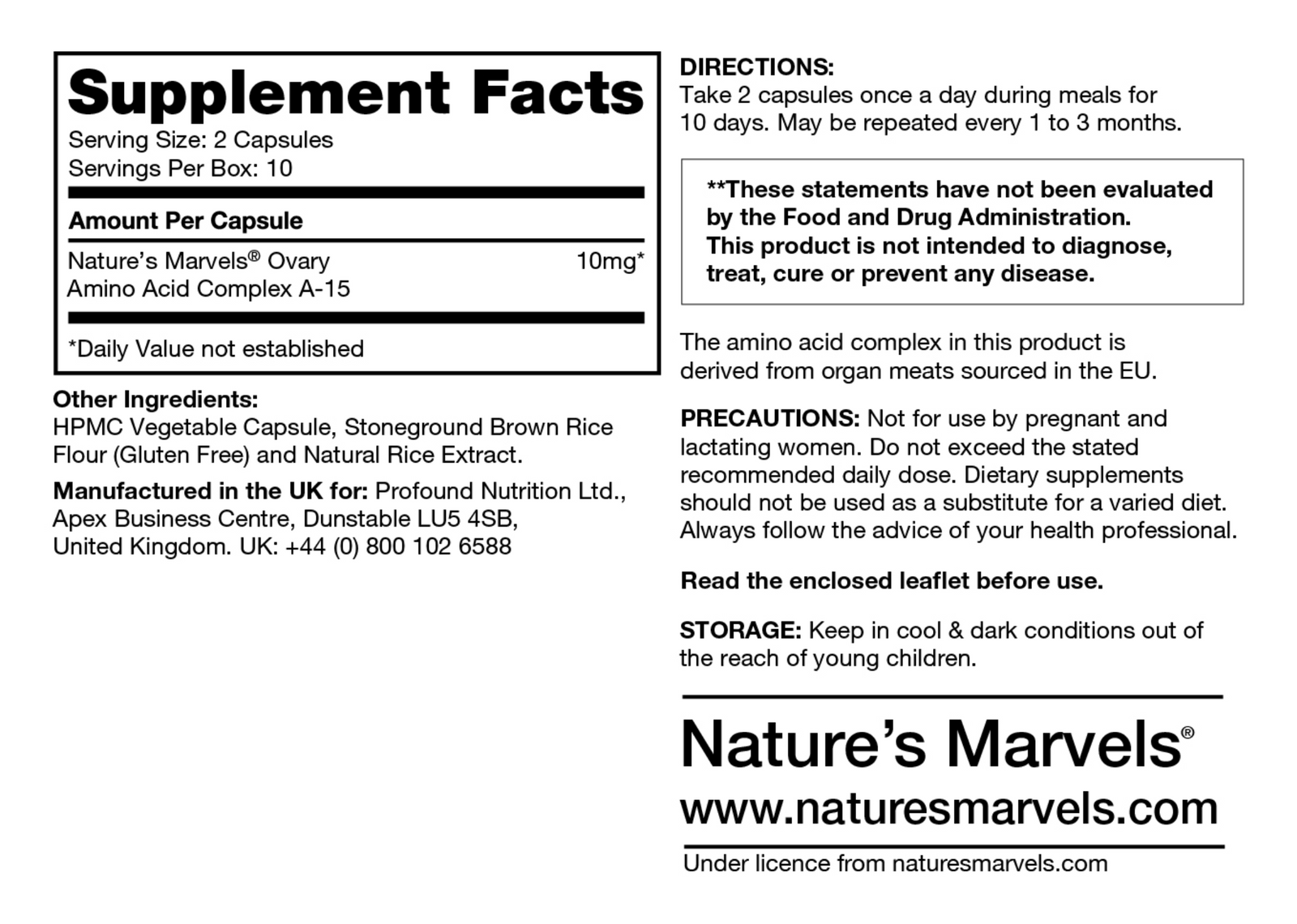 Ovary Bioregulator (Nature’s Marvels™)