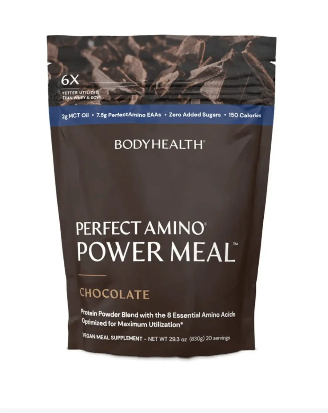 Bodyhealth Powermeal - Healthy Meal Replacement Chocolate flavor packaged protein powder blend for optimal health and performance.