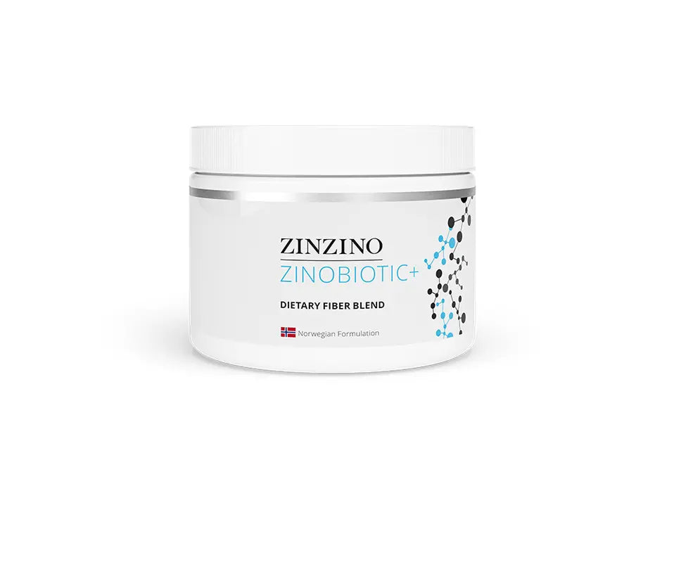 ZinoBiotic+ - Zinzino dietary fiber blend container for gut health and balanced microbiome.